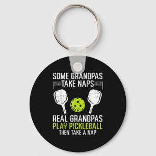 Some grandpas take nap real play pickleball pickle key ring