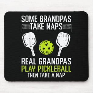 Some grandpas take nap real play pickleball pickle mouse pad
