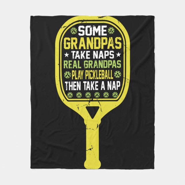 Some grandpas take naps. Real grandpas play pickle Fleece Blanket (Front)