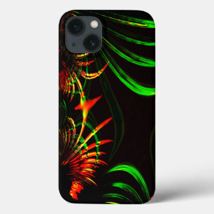 Some grass leaves and 'fire flower petals' iPhone 13 case