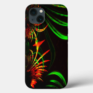Some grass leaves and 'fire flower petals' iPhone 13 case