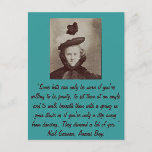 Some hats can only be worn if you're willing to... postcard