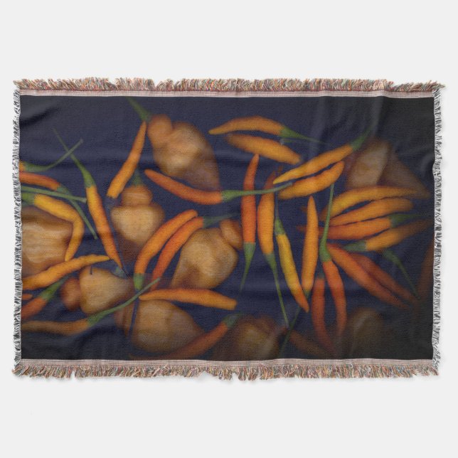 Some Like It Hot Orange Pepper Throw Blanket (Front)
