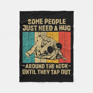 Some People Just Need A Hug Vintage Bjj Brazilian Fleece Blanket
