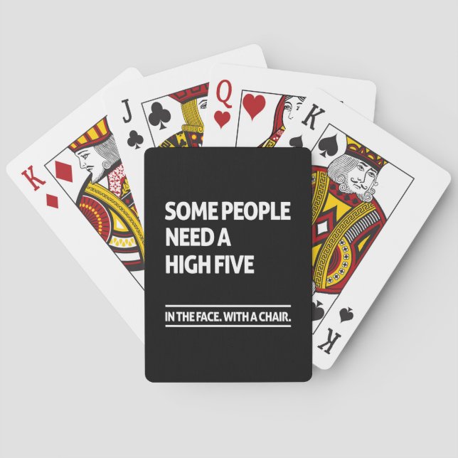Some people need a high five playing cards (Back)