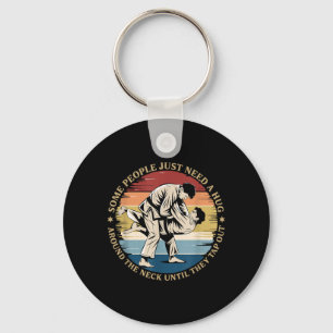 Some People Need A Hug Vintage BJJ Brazilian Jiu Key Ring