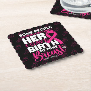 Some People Never Meet Their Hero Breast Awareness Paper Coaster