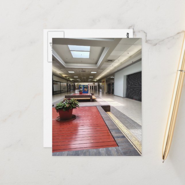 Some Plants in Liminal Space Nearly Abandoned Mall Postcard (Front/Back In Situ)
