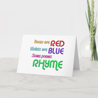 "Some poems rhyme" All Occasion Blank Card