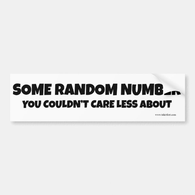 Some Random Number No Marathons Here Bumper Sticker (Front)
