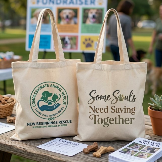 Some Souls Need Saving Together Rescue Event Tote Bag (Check out these cute animal rescue tote bags for your favorite fundraiser!)