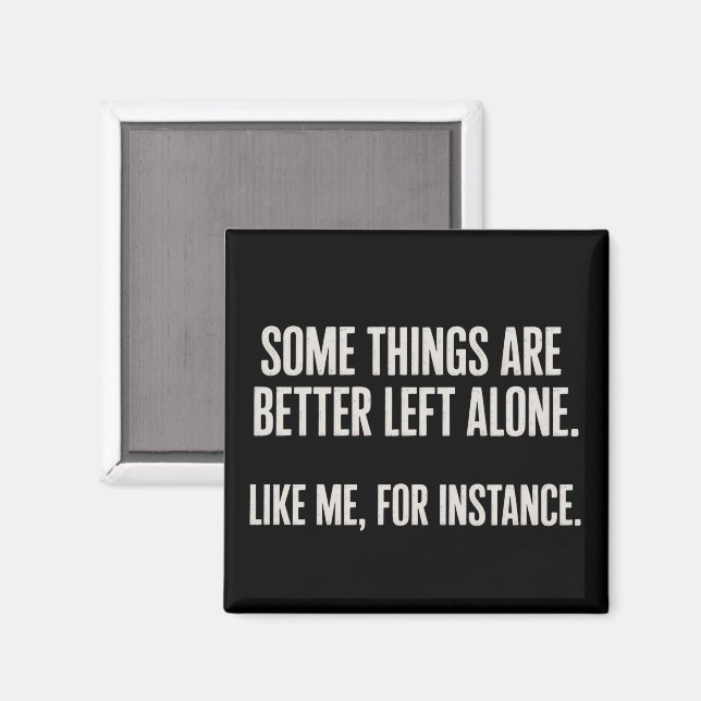 Some Things Are Better Left Alone Funny Sarcastic  Magnet (Front/Back)