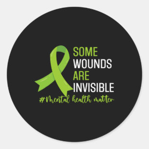 Some Wounds Are Invisible Mental Health Awareness Classic Round Sticker