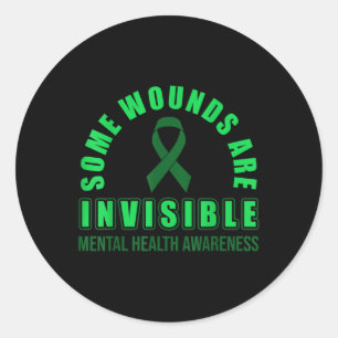 Some Wounds Are Invisible Mental Health Awareness Classic Round Sticker