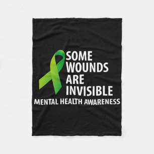 Some Wounds Are Invisible Mental Health Awareness Fleece Blanket
