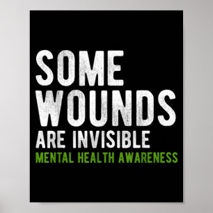 Some Wounds Are Invisible Mental Health Awareness Poster