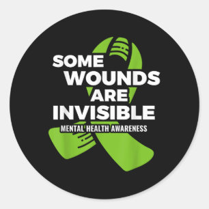 Some Wounds Invisible Mental Health Awareness Psyc Classic Round Sticker
