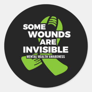 Some Wounds Invisible Mental Health Awareness Psyc Classic Round Sticker