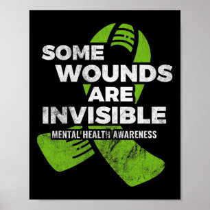 Some Wounds Invisible Mental Health Awareness Psyc Poster