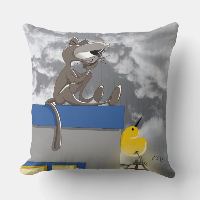 Somebird – Cat Cushion (Front)