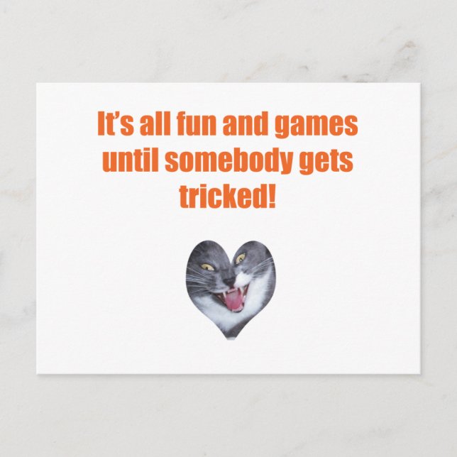 Somebody gets tricked postcard (Front)