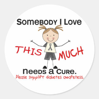 Somebody I Love - Diabetes (Girl) Classic Round Sticker