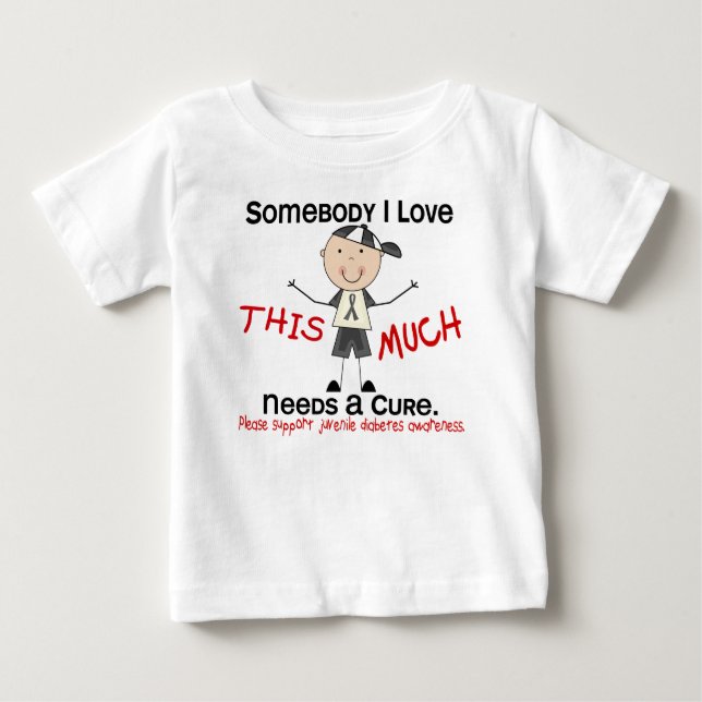 Somebody I Love - Juvenile Diabetes (Boy) Baby T-Shirt (Front)