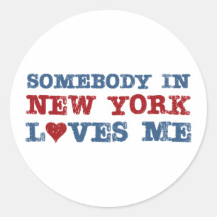 Somebody in New York Loves Me Classic Round Sticker