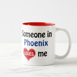 Somebody in Phoenix loves me, Stone Koffiemok Two-Tone Coffee Mug