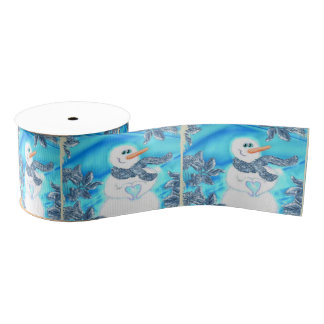 Somebody Loves You Emotional Snowman Grosgrain Ribbon