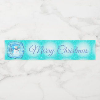 Somebody Loves You Emotional Snowman Water Bottle Label