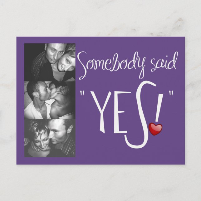 Somebody Said Yes Save the Date Postcard-plum Announcement Postcard (Front)