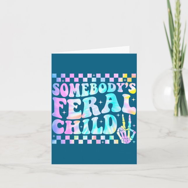 Somebody's Feral Child Toddler Girl And Boy Funny  Card (Front)