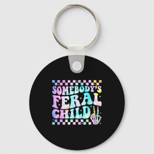 Somebody's Feral Child Toddler Girl And Boy Funny Key Ring