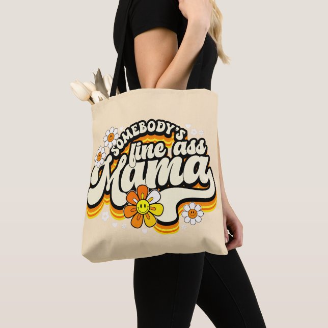 Somebody's fine Mama retro Tote Bag (Close Up)