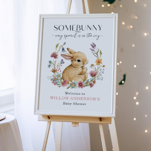 Somebunny Baby Shower Invitation Wildflower Poster
