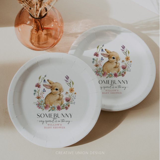 Somebunny Baby Shower Wildflower Paper Plates (Creator Uploaded)
