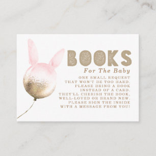 Somebunny Balloon Gold Brown Pink Books Request Enclosure Card