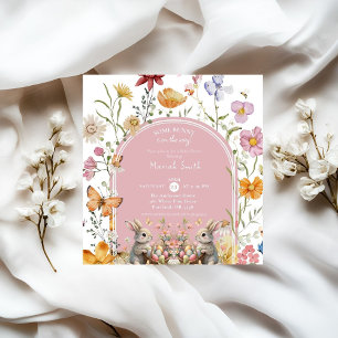 SomeBunny Easter Wildflower Baby Shower Invitation