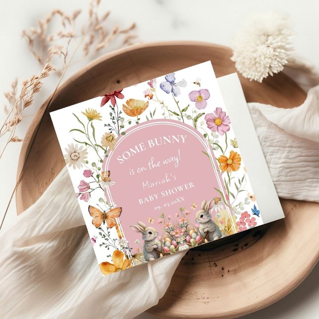 SomeBunny Easter Wildflower Baby Shower Napkin (Creator Uploaded)