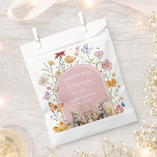 SomeBunny Easter Wildflower Baby Shower Thank You Favour Bag (Clipped)