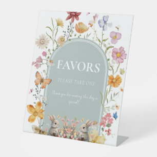 SomeBunny Easter Wildflower Baby Shower welcome Pedestal Sign