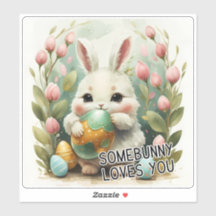 Somebunny Loves You Easter Vinyl Sticker