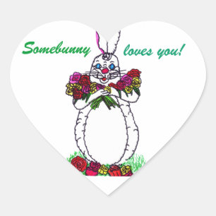 SOMEBUNNY LOVES YOU heart stickers