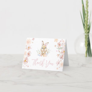 Somebunny Rabbit Baby Shower Thank You Card