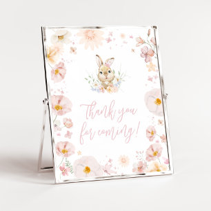 Somebunny Rabbit Baby Shower Thank you for Coming Poster