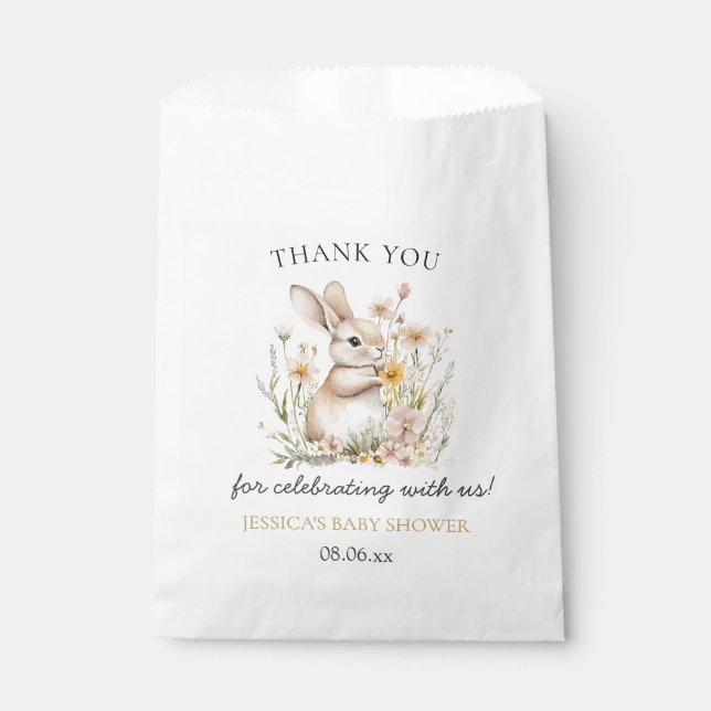 Somebunny Special Wildflowers Spring Baby Shower Favour Bag (Front)
