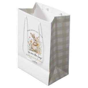 Somebunny Special Wildflowers Spring Baby Shower  Medium Gift Bag