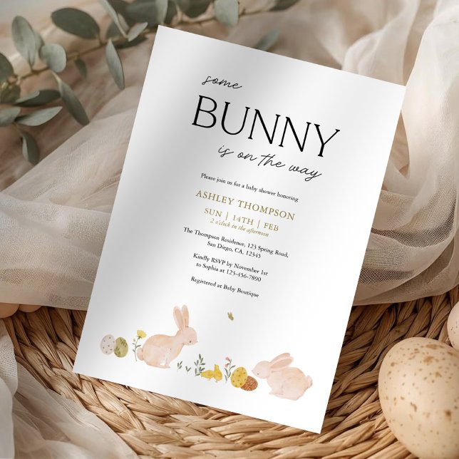 Somebunny Spring Easter Baby Shower Invitation (Creator Uploaded)
