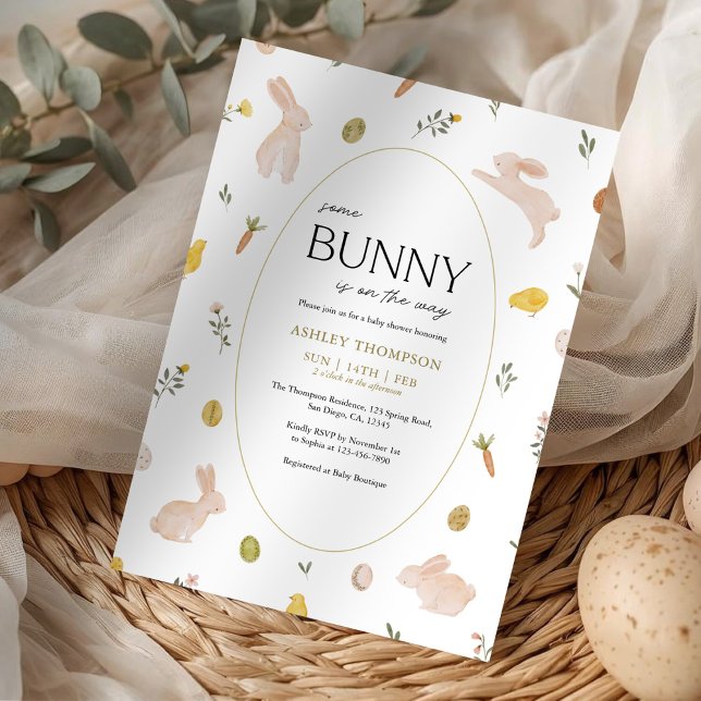 Somebunny Spring Easter Baby Shower Invitation (Creator Uploaded)